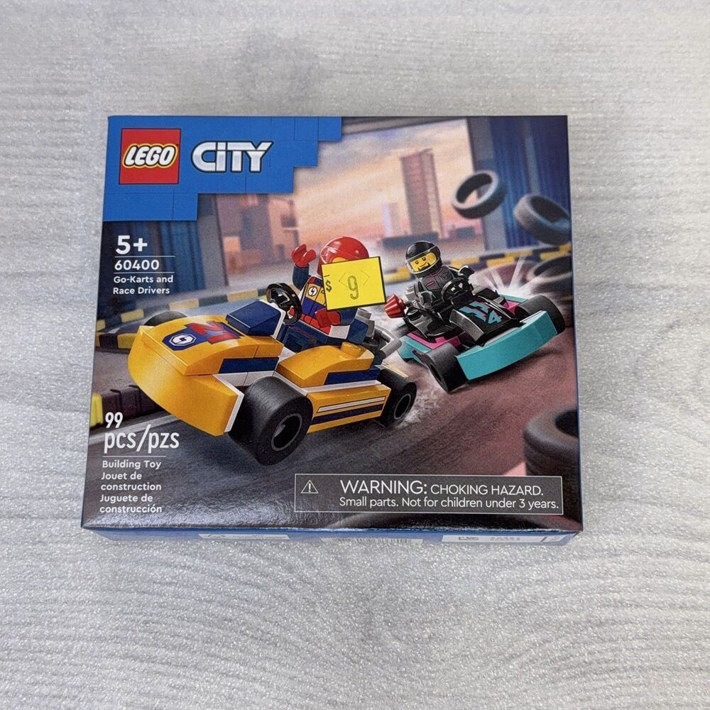 LEGO CITY 60400 Go-Karts and Race Drivers 99 Pieces includes 2 Minifigures NEW